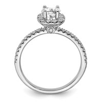 14K White Gold 0.75 Carat Lab Grown Diamond VS SI+ G+ Complete Round Halo Engagement Ring view 2