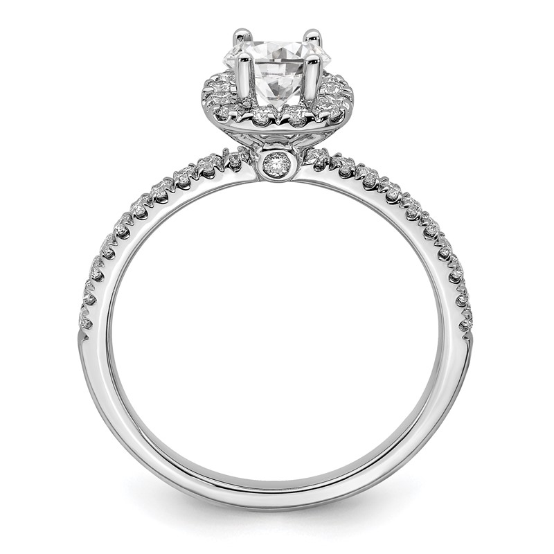 14k White Gold 3/4 carat Lab Grown Diamond VS/SI+ G+ Complete Round Halo Engagement Ring