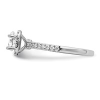 14K White Gold 0.75 Carat Lab Grown Diamond VS SI+ G+ Complete Round Halo Engagement Ring view 3