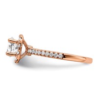 14K Rose Gold 1 Carat Lab Grown Diamond VS SI+ G+ Complete Round Halo Engagement Ring view 3