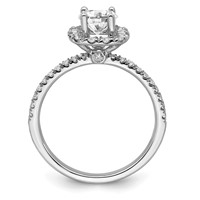 14K White Gold 1 Carat Lab Grown Diamond VS SI+ G+ Complete Round Halo Engagement Ring view 2