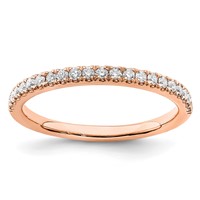 14K Rose Gold 0.25 Carat Lab Grown Diamond VS SI+ G+ Complete Wedding Band view 1