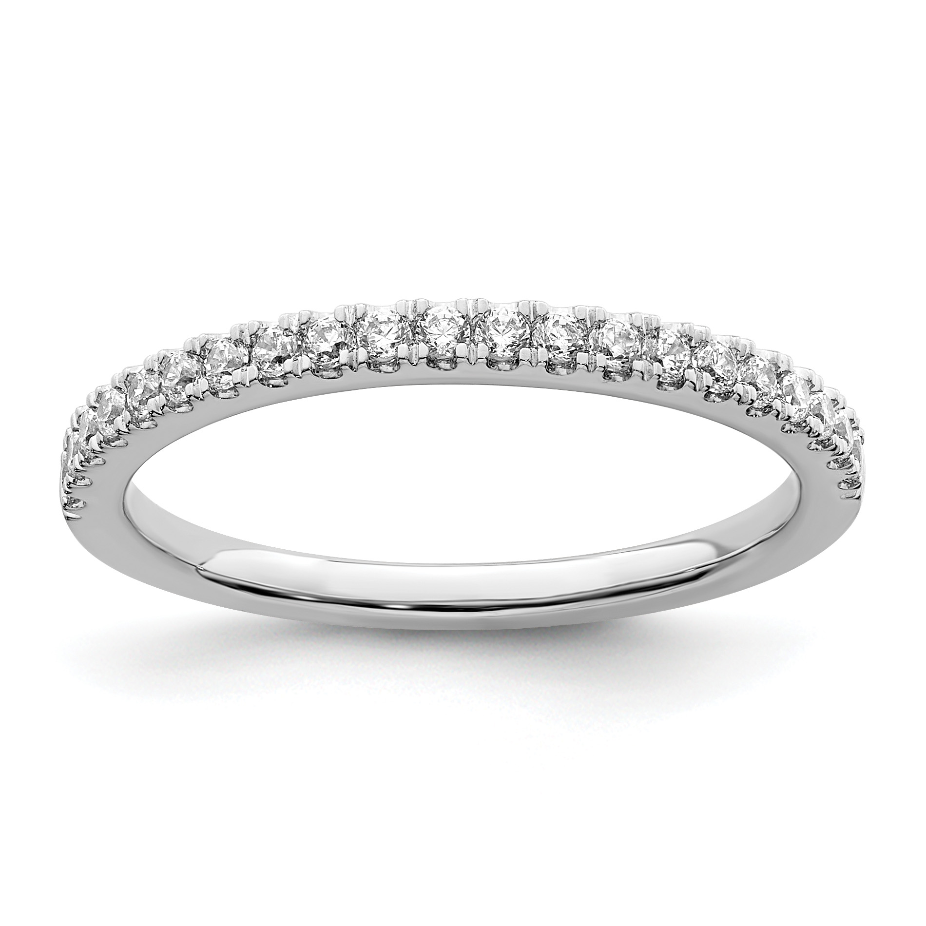 14k White Gold 1/4 carat Lab Grown Diamond VS/SI+ G+ Complete Size 5 Wedding Band (RM6634B-025-5WLG)