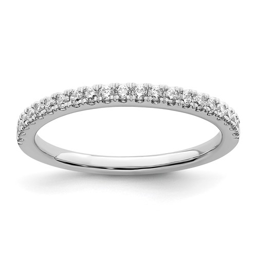 14K White Gold 0.25 Carat Lab Grown Diamond VS SI+ G+ Complete Wedding Band