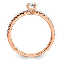 14K Rose Gold 0.50 Carat Lab Grown Diamond VS SI+ G+ Complete Round Engagement Ring view 2