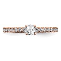 14K Rose Gold 0.50 Carat Lab Grown Diamond VS SI+ G+ Complete Round Engagement Ring view 4