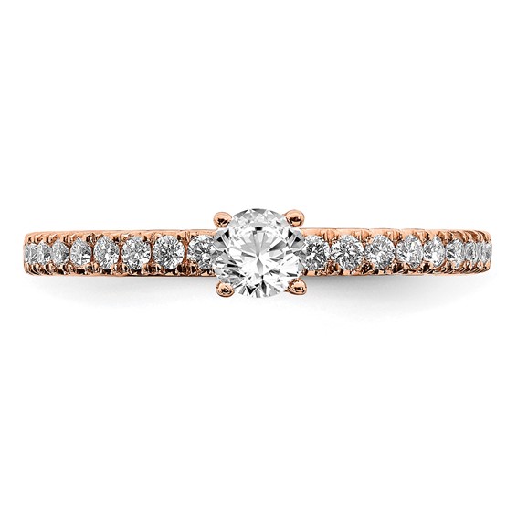 14k Rose Gold 1/2 carat Lab Grown Diamond VS/SI+ G+ Complete Round Engagement Ring