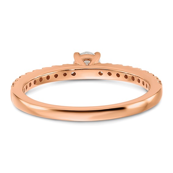 14k Rose Gold 1/2 carat Lab Grown Diamond VS/SI+ G+ Complete Round Engagement Ring