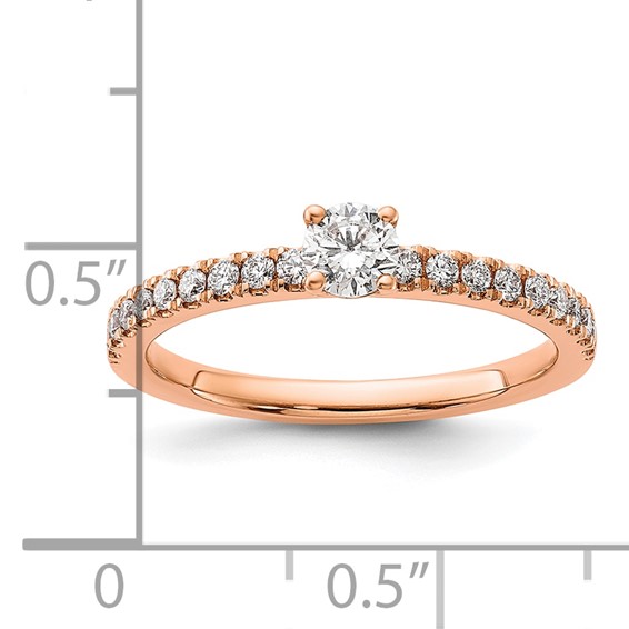 14k Rose Gold 1/2 carat Lab Grown Diamond VS/SI+ G+ Complete Round Engagement Ring