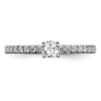 14K White Gold 0.50 Carat Lab Grown Diamond VS SI+ G+ Complete Round Engagement Ring view 4
