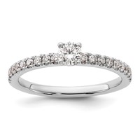 14K White Gold 0.50 Carat Lab Grown Diamond VS SI+ G+ Complete Round Engagement Ring view 1