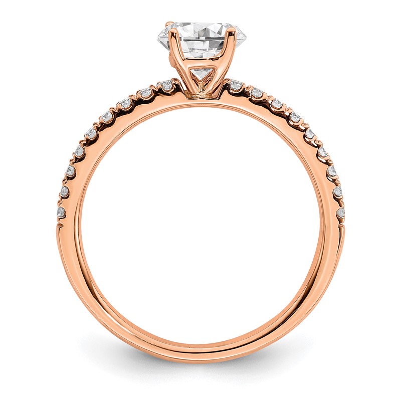 14k Rose Gold 3/4 carat Lab Grown Diamond VS/SI+ G+ Complete Round Engagement Ring