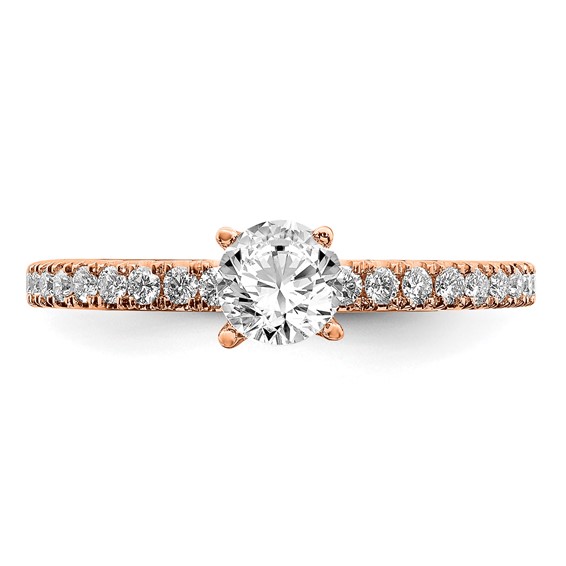 14k Rose Gold 3/4 carat Lab Grown Diamond VS/SI+ G+ Complete Round Engagement Ring