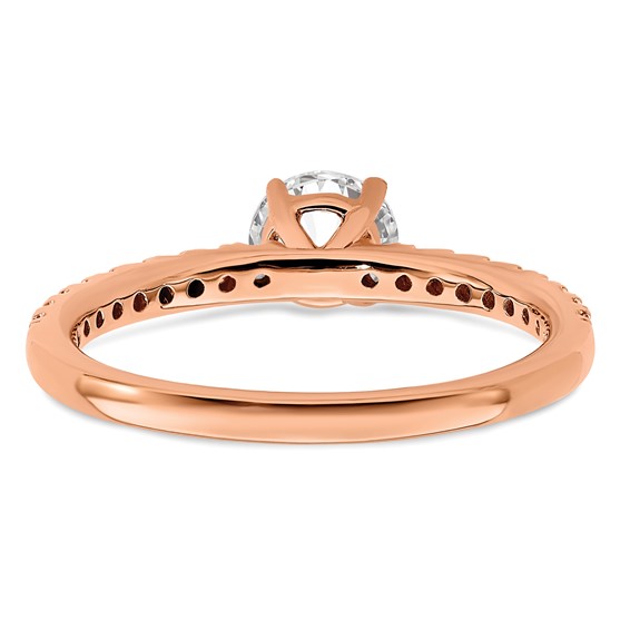14k Rose Gold 3/4 carat Lab Grown Diamond VS/SI+ G+ Complete Round Engagement Ring