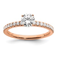 14K Rose Gold 0.75 Carat Lab Grown Diamond VS SI+ G+ Semi Mount Round Engagement Ring view 1