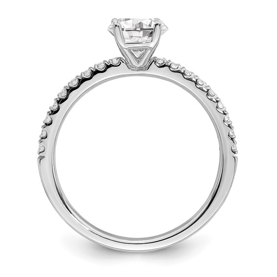 14k White Gold 1/2 carat Lab Grown Diamond VS/SI+ G+ Complete Round Size 5 Engagement Ring