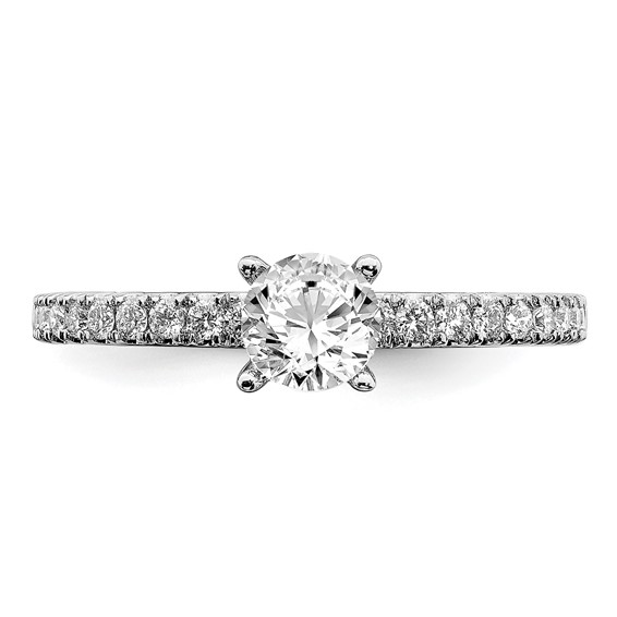 14k White Gold 1/2 carat Lab Grown Diamond VS/SI+ G+ Complete Round Size 5 Engagement Ring