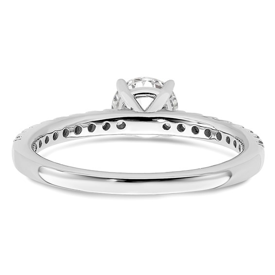 14k White Gold 1/2 carat Lab Grown Diamond VS/SI+ G+ Complete Round Size 5 Engagement Ring