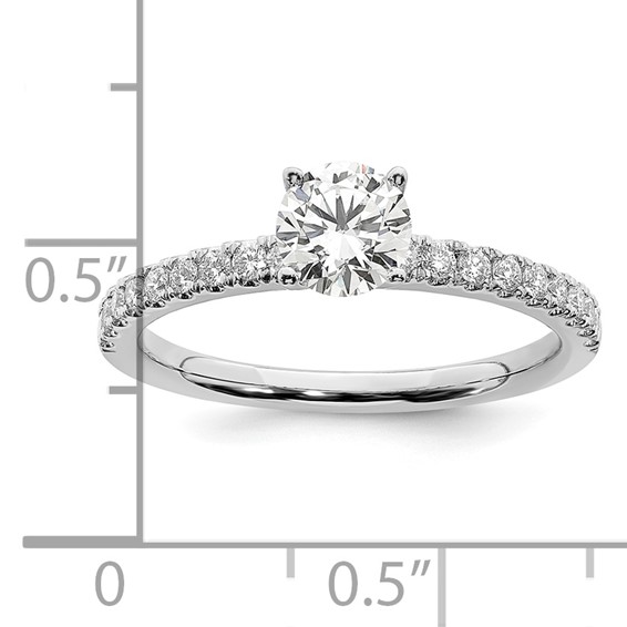 14k White Gold 1/2 carat Lab Grown Diamond VS/SI+ G+ Complete Round Size 5 Engagement Ring