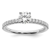 14K White Gold 0.75 Carat Lab Grown Diamond VS SI+ G+ Complete Round Engagement Ring view 1