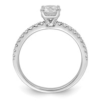 14K White Gold 0.75 Carat Lab Grown Diamond VS SI+ G+ Semi Mount Round Engagement Ring view 2