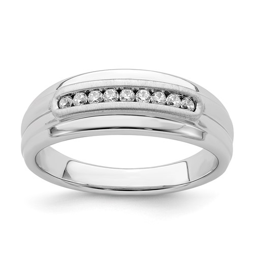 Sterling Silver Men's CZ Band