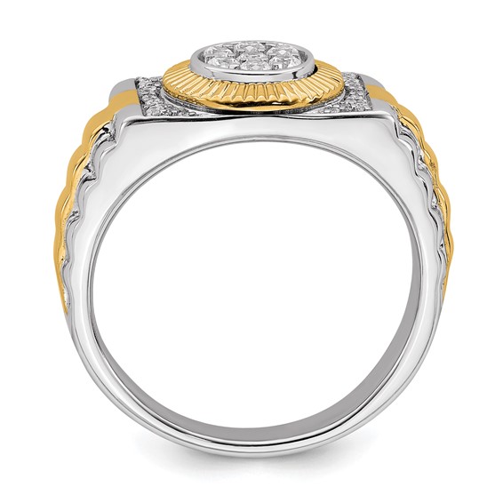 IBGoodman 10k Two-Tone 1/3 carat Lab Grown Diamond VS/SI+ G+ Complete Men's Ring