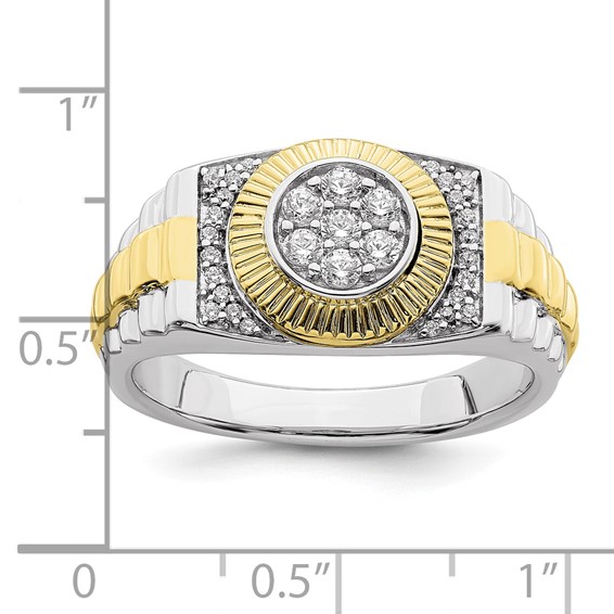 IBGoodman 10k Two-Tone 1/3 carat Lab Grown Diamond VS/SI+ G+ Complete Men's Ring