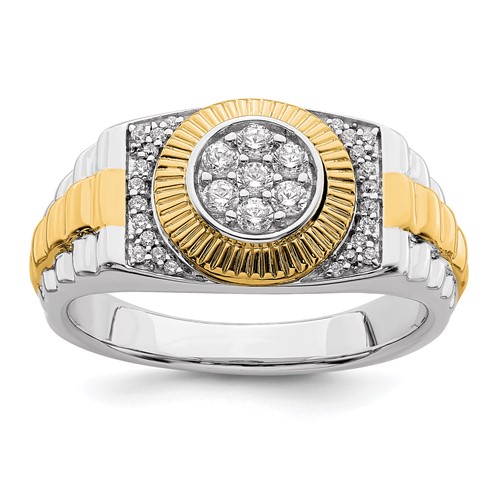 IBGoodman 10K Two-Tone 0.33 Carat Lab Grown Diamond VS SI+ G+ Complete Men's Ring
