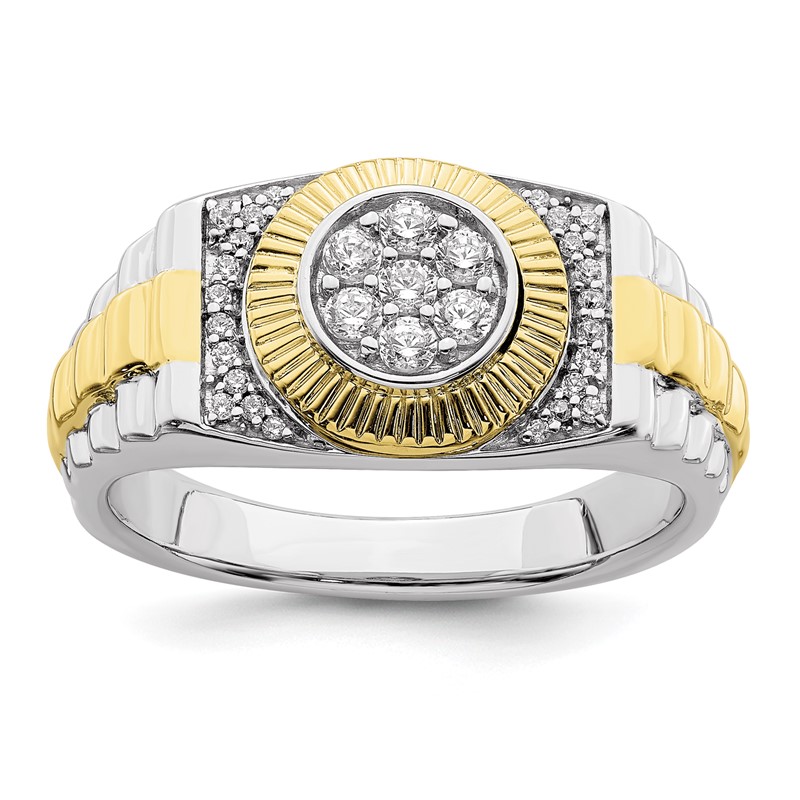 IBGoodman 10k Two-Tone 1/3 carat Lab Grown Diamond VS/SI+ G+ Complete Men's Ring