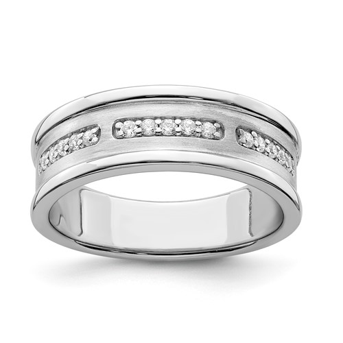 Sterling Silver Men's CZ Band