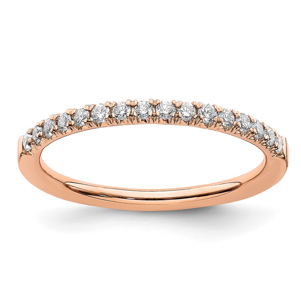 14K Rose Gold 0.25 Carat Lab Grown Diamond VS SI+ G+ Complete Wedding Band