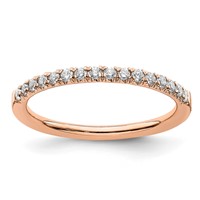 14K Rose Gold 0.25 Carat Lab Grown Diamond VS SI+ G+ Complete Wedding Band view 1