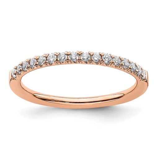 14K Rose Gold 0.25 Carat Lab Grown Diamond VS SI+ G+ Complete Wedding Band