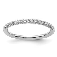 14K White Gold 0.25 Carat Lab Grown Diamond VS SI+ G+ Complete Wedding Band view 1