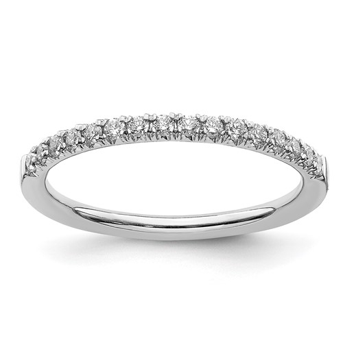 14K White Gold 0.25 Carat Lab Grown Diamond VS SI+ G+ Complete Wedding Band