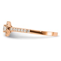 14K Rose Gold 0.50 Carat Lab Grown Diamond VS SI+ G+ Round Complete Halo Engagement Ring view 3