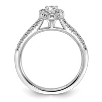 14K White Gold 0.50 Carat Lab Grown Diamond VS SI+ G+ Round Complete Halo Engagement Ring view 2