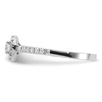 14K White Gold 0.50 Carat Lab Grown Diamond VS SI+ G+ Round Complete Halo Engagement Ring view 3
