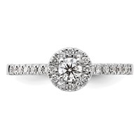 14K White Gold 0.50 Carat Lab Grown Diamond VS SI+ G+ Round Complete Halo Engagement Ring view 4
