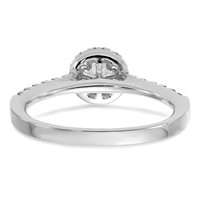 14K White Gold 0.50 Carat Lab Grown Diamond VS SI+ G+ Round Complete Halo Engagement Ring view 5
