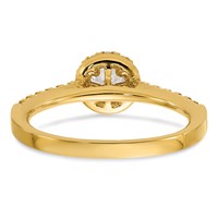14K Yellow Gold 0.50 Carat Lab Grown Diamond VS SI+ G+ Round Complete Halo Engagement Ring view 5