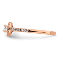 14K Rose Gold 0.75 Carat Lab Grown Diamond VS SI+ G+ Round Complete Halo Engagement Ring view 3