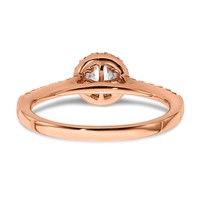 14K Rose Gold 0.75 Carat Lab Grown Diamond VS SI+ G+ Round Complete Halo Engagement Ring view 5