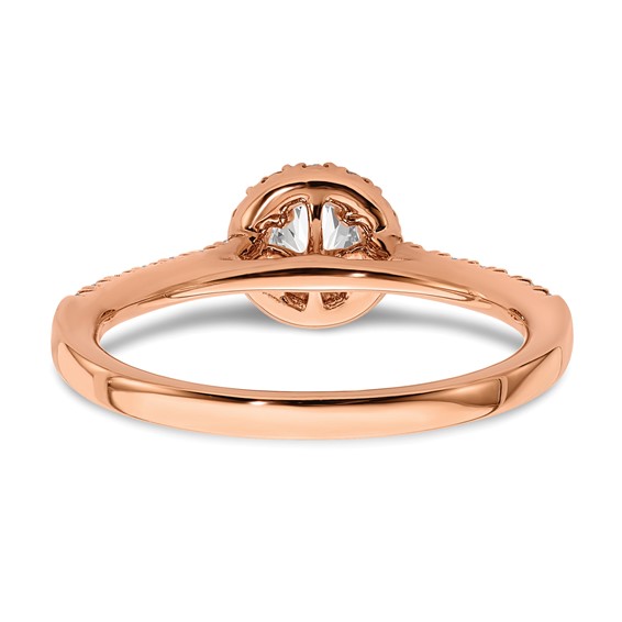 14k Rose Gold 3/4 carat Lab Grown Diamond VS/SI+ G+ Round Complete Halo Engagement Ring