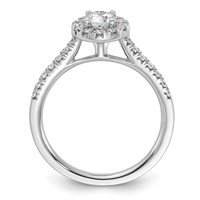 14K White Gold 0.75 Carat Lab Grown Diamond VS SI+ G+ Round Complete Halo Engagement Ring view 2