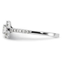14K White Gold 0.75 Carat Lab Grown Diamond VS SI+ G+ Round Complete Halo Engagement Ring view 3