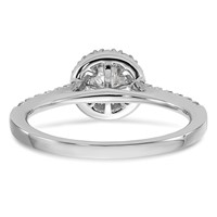 14K White Gold 0.75 Carat Lab Grown Diamond VS SI+ G+ Round Complete Halo Engagement Ring view 5