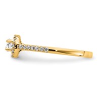 14K Yellow Gold 0.75 Carat Lab Grown Diamond VS SI+ G+ Round Complete Halo Engagement Ring view 3