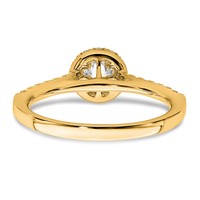 14K Yellow Gold 0.75 Carat Lab Grown Diamond VS SI+ G+ Round Complete Halo Engagement Ring view 5